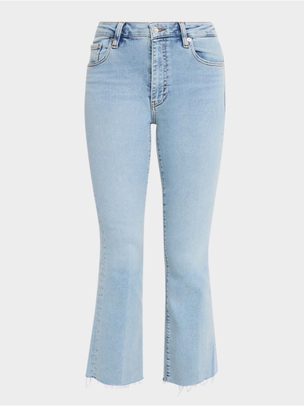 Frame Denim High-Rise Light Blue Cropped Flare Jeans